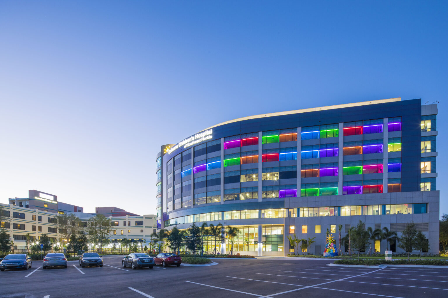 LM Golisano Ext. Building Dusk